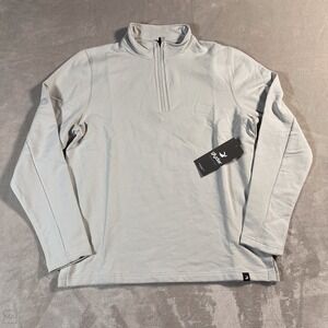 NEW Glyder Men's Sweater Vertex Quarter Zip Pullover Terrasof Fleece S Ash Grey